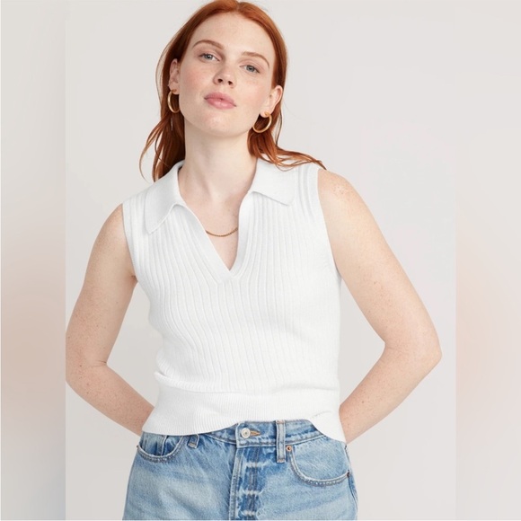 Old Navy Tops - Old Navy Cream Ribbed Knit Top